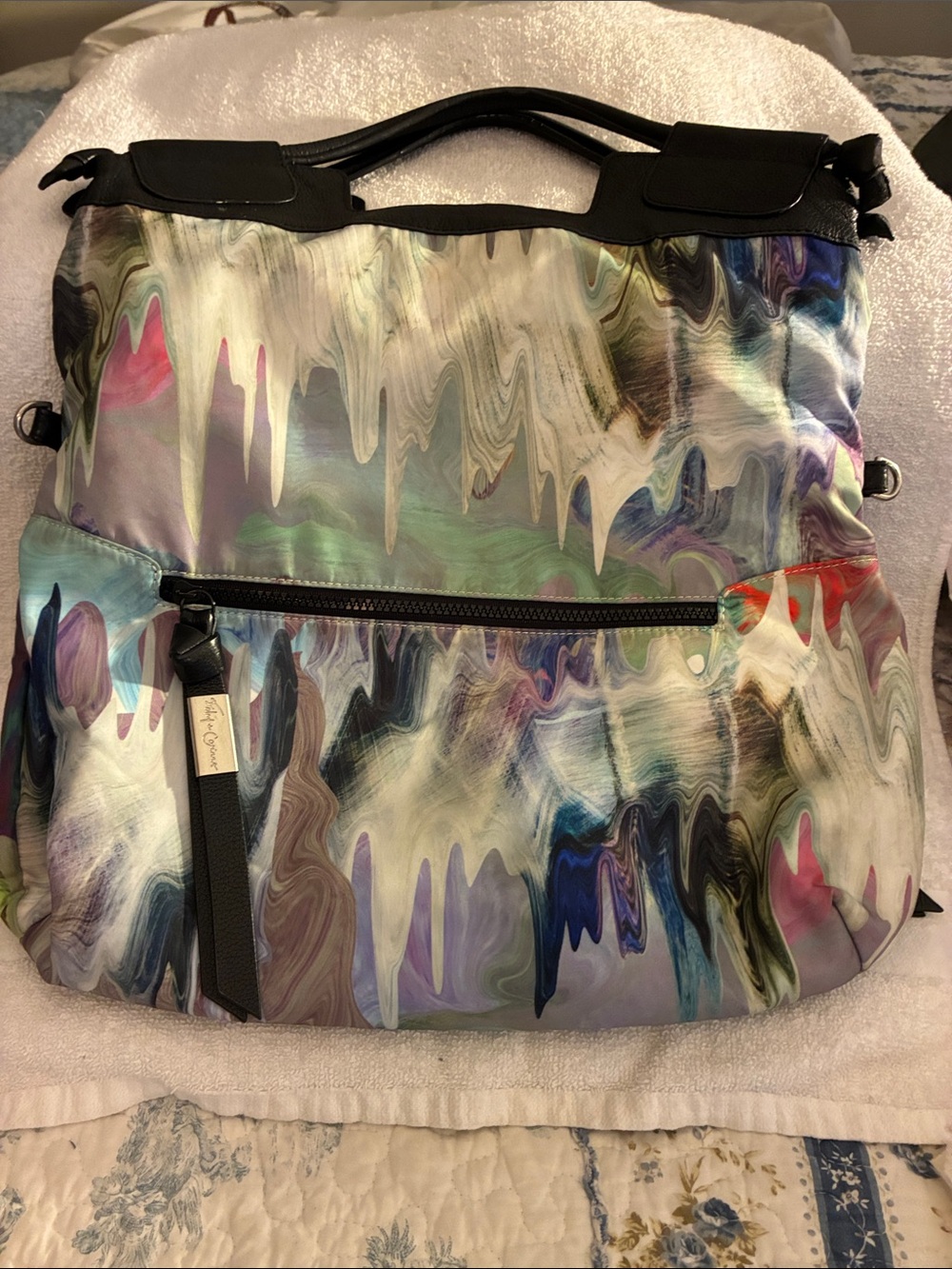 Foley + Corinna Abstract Multi-Color Tote Bag converts to crossbody,